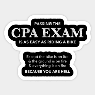 Passing CPA Exam Easy Hell Funny Accountant Gift Sticker